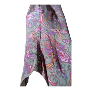 Vtg 1990s Casual Corner Green Pink Paisley 100% Silk Knee Length Sheath Dress 12 thumbnail 4