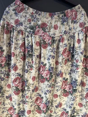 Vintage 80s 90s LA Transfer Floral Skirt Rose Cottagecore Prairie Made USA cotta thumbnail 2