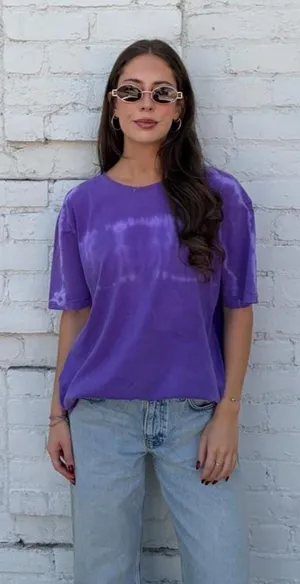 Vtg 90s oversized Purple tie-dye California Bay Company tee in XL #tiedye #california #hippie #indie thumbnail 1