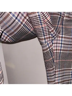 ✅By Anthropologie plaid tartan neutral color career pants trousers light wear thumbnail 5
