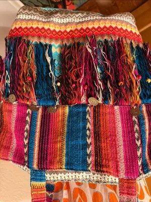 🌈🌈🌈BOGOHO🌈🌈🌈Colorful Boho Fringe Tote Bag - Pink, Blue & Multi thumbnail 2
