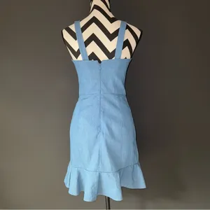 KARINA GRIMALDI REVOLVE‎ Angelica Dress Chambray Denim Blue size 4 thumbnail 4