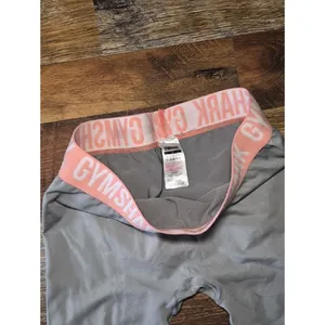 Gymshark Gray Leggings with Pink Logo Waistband Large thumbnail 4
