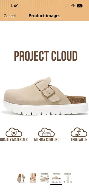 Project Cloud Platform Clogs Tan Size 6.5 thumbnail 2