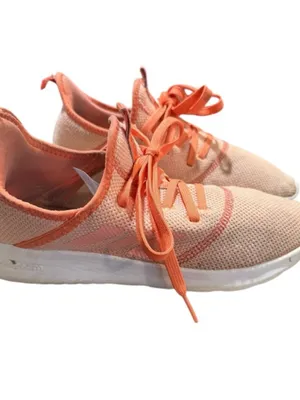 adidas Women's Peach/Coral Knit Lace-Up Athletic Sneakers thumbnail 3