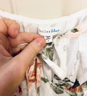 Bailey blue floral lace off the shoulder dress thumbnail 3