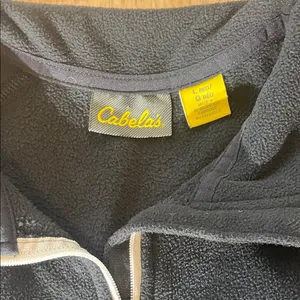 Cabelas Sweater Womens Large Black Fleece Zip Hunting Sweatshirt Jacket Midlayer thumbnail 3