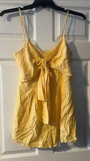 After Market Yellow Tie-Front Short Romper thumbnail 1