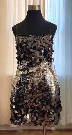 Sequin Cocktail Dress Silver thumbnail 1