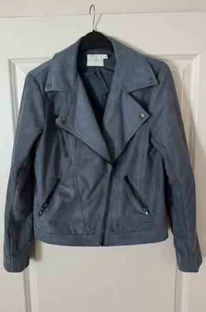 Lush Clothing Blue Biker Jacket thumbnail 1