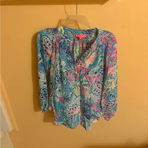 Lilly Pulitzer Elsa Top in Bali Blue Once Upon a Tide thumbnail 2