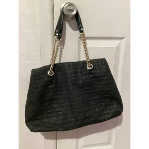 Kate Spade Tote Bag Womens Black Chain Shoulder Purse Shimmer Jacquard Handbag thumbnail 4