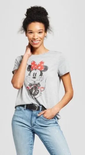 Minnie Mouse Disney Gray Short Sleeve T Shirt S thumbnail 1