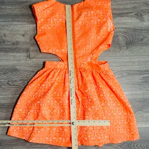 Neon Floral Brocade Fit & Flare Cut Out‎ Sides 0308 thumbnail 12
