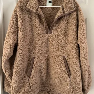 SO Tan Sherpa Fleece Top thumbnail 1