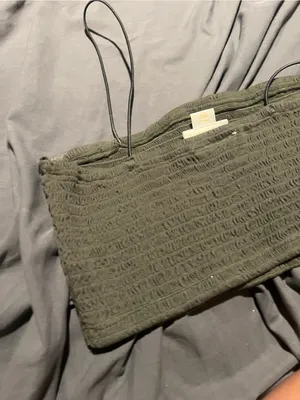 Anthropologie Maeve Olive Smocked Tube Top with Thin Straps thumbnail 4