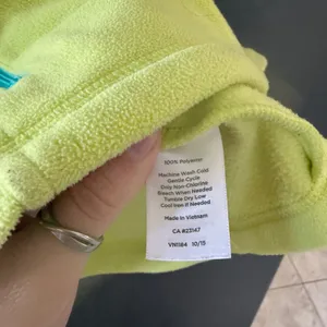 Talbots Womens Petite‎ Small Neon Lime Yellow Full Zip Fleece Vest Outdoor thumbnail 3