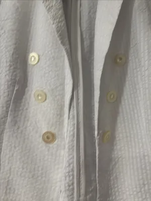 New York Clothing Co. White Textured Double-Breasted Cardigan Blazer thumbnail 5