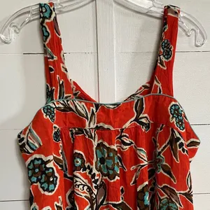 Band‎ of the Free Teresa Tangerine Floral Tank Mini Dress Medium Orange Boho thumbnail 7