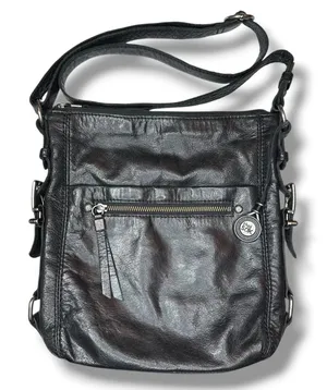 The Sak Iris Leather Hobo Bag‎ Soft Black Leather Charm Happy And Free Crossbody thumbnail 1