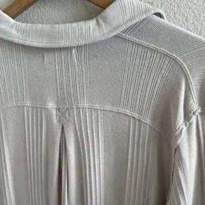 Free People We The Free Cream Ribbed Top Collar Long Sleeve Tunic Medium thumbnail 5