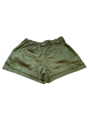 Old Navy 100% Linen Shorts Low Waist Olive Green Summer Beachy Coastal Size XS thumbnail 4