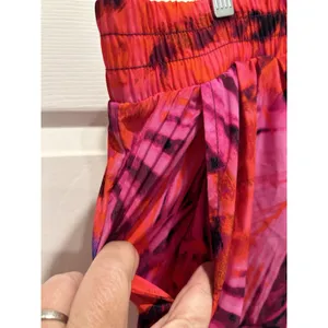 ana A New‎ Approach Pink Orange Tropical Palm Print Shorts Womens L NWT Active thumbnail 2