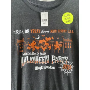Disney Parks Halloween Party 2019‎ Womens Size 3XL Charcoal Glow T-Shirt Cotton thumbnail 2