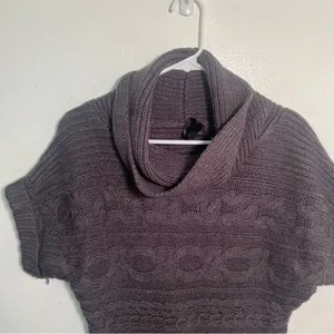 Nine‎ West Jeans Women's Size Small Turtleneck Sweater Dark Gray Cableknit thumbnail 2
