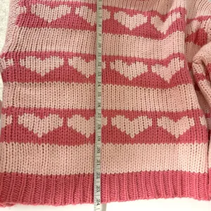 BaeVely Heart Knit Sweater Pink Size M thumbnail 10