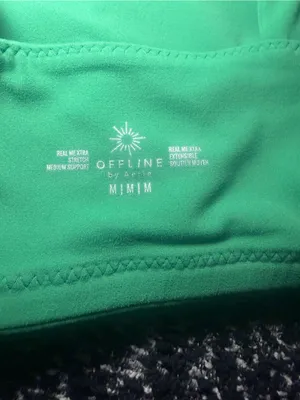 Offline x Aerie Real Me Xtra Stretch Med. Support Green Crop/ Sports Bra Medium thumbnail 7