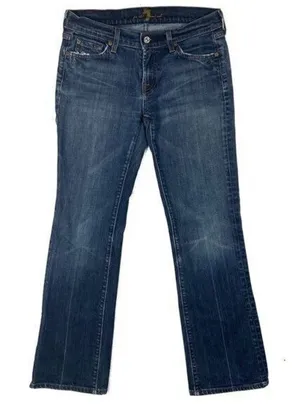 7 For All Mankind Y2K Vintage Medium‎ Wash Bootcut Jean thumbnail 1