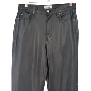 Pistola Stevie High Rise Wide Leg Pants Slate Black Faux Vegan‎ Leather Size 28 thumbnail 5