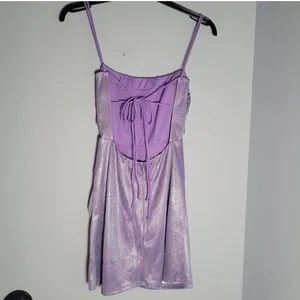 Sparkly purple mini dress thumbnail 2
