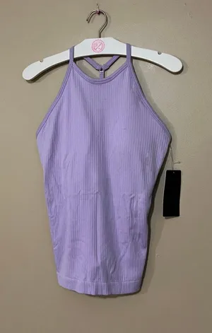 90 Degrees Purple Rib Seamless Tank Top Woman’s Size Medium New With Flaws thumbnail 1