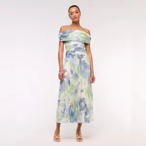 Abercrombie & Fitch Giselle Drop-Waist Mesh Maxi Dress XSP thumbnail 3