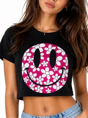 Altar'd State Smiley face crop top (C6) thumbnail 1