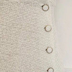 ZARA Womens White Tweed Scoop Neck Button Mini Dress Preppy Structured Chic Sz M thumbnail 12