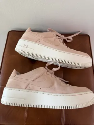 Nike Air Force 1 Sage Low Top Sneakers Suede Barely Rose Size 9.5 AR5339-201 thumbnail 10