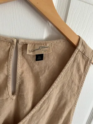 Sleeveless Universal Thread V-Neck Wide-Leg Jumpsuit in Tan thumbnail 4