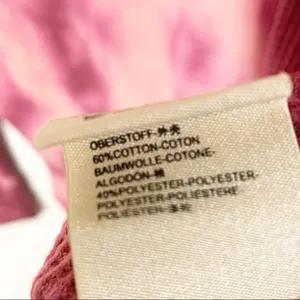 Anthropologie Maeve Medium Pink Ainsley Tie Dye Cowl Neck‎ Waffle Knit Thermal thumbnail 6