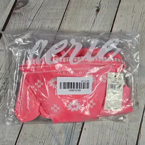 Aerie Cheekier Bikini Bottoms‎ Coral Tie Dye Floral Embroidered Size M thumbnail 6