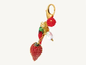 Gold Plated Strawberry Garden Bag Charm & Keychain Stainless Steel thumbnail 5