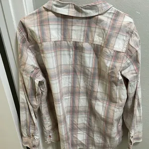 Carhartt Women’s Flannel Long Sleeve Button Down Shirt Grey & Pink Extra Large thumbnail 3