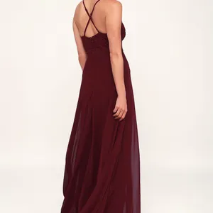 Lulus Madalyn Burgundy Lace Maxi Dress thumbnail 2
