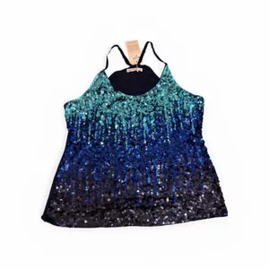 Marigold Sequin Ombre Camisole - Teal to Navy thumbnail 6