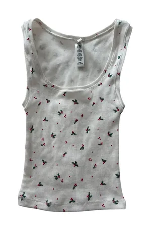Skims Cotton Rib Tank Mistletoe Holly Size XXS NWOT Limited Holiday thumbnail 1