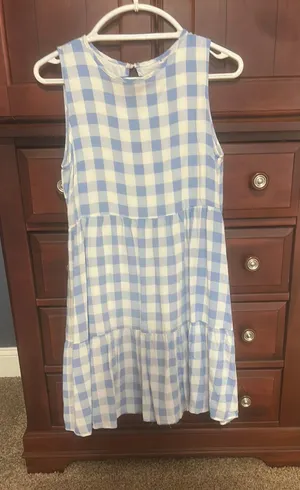 Blue gingham dress Size M thumbnail 1