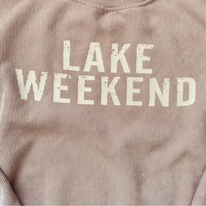 Coeur de Vague Boutique Euro-Inspired Lake Weekend Corduroy Sweatshirt | Size: M thumbnail 2