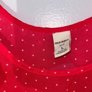 Old Navy Red Sleeveless Polka Dot Tank Top Sheer‎ Size L thumbnail 2